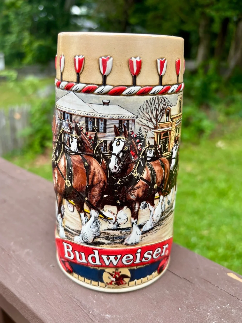 Budweiser Collectible Holiday Stein with Clydesdale